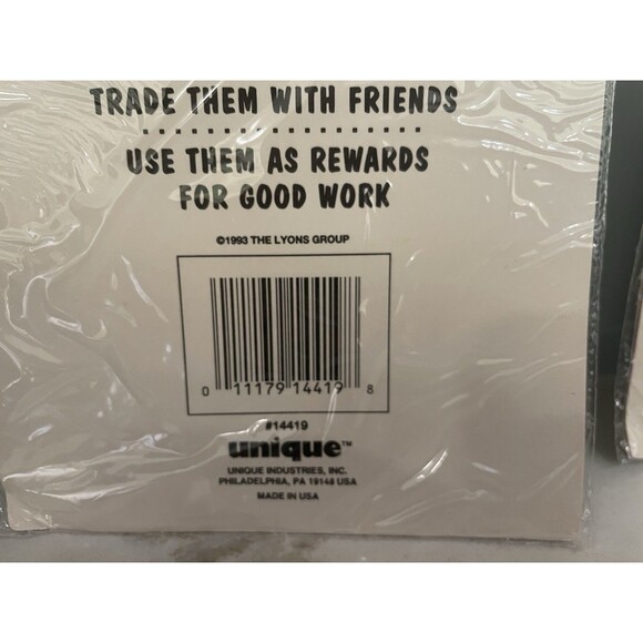 90s Barney Puffy Stickers 5 VTG Lyons Purple Dinosaur Party Favors 2 Packs NEW - Picture 8 of 8